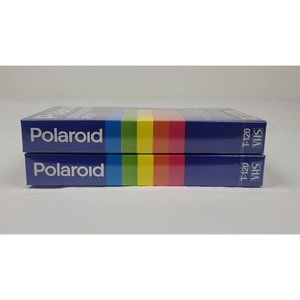 New Blank VHS Tapes Lot of 2 Polaroid Supercolor‎ Plus T-120 6 Hour Sealed